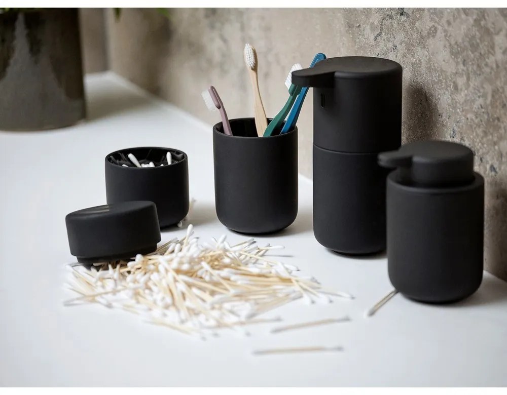 Čierna kameninová dóza s vekom Zone UME