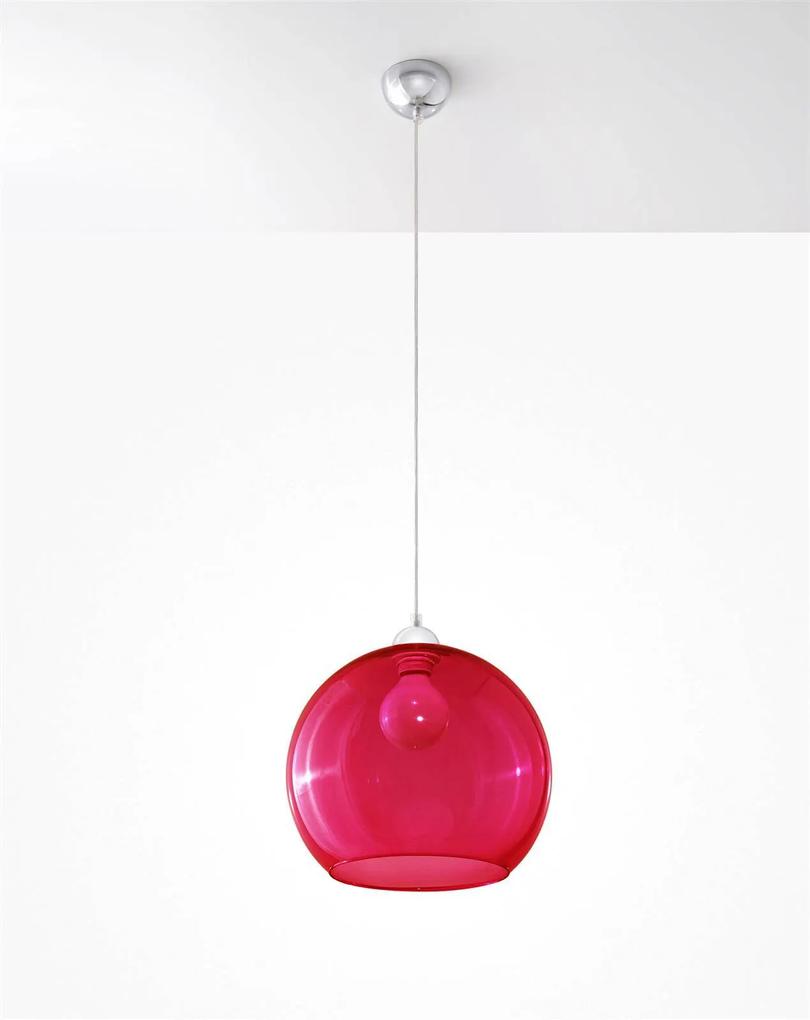 Závesné svietidlo Ball, 1x červené sklenené tienidlo