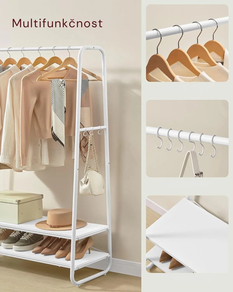 Vešiak na oblečenie Vasagle COUPE 100 cm biely