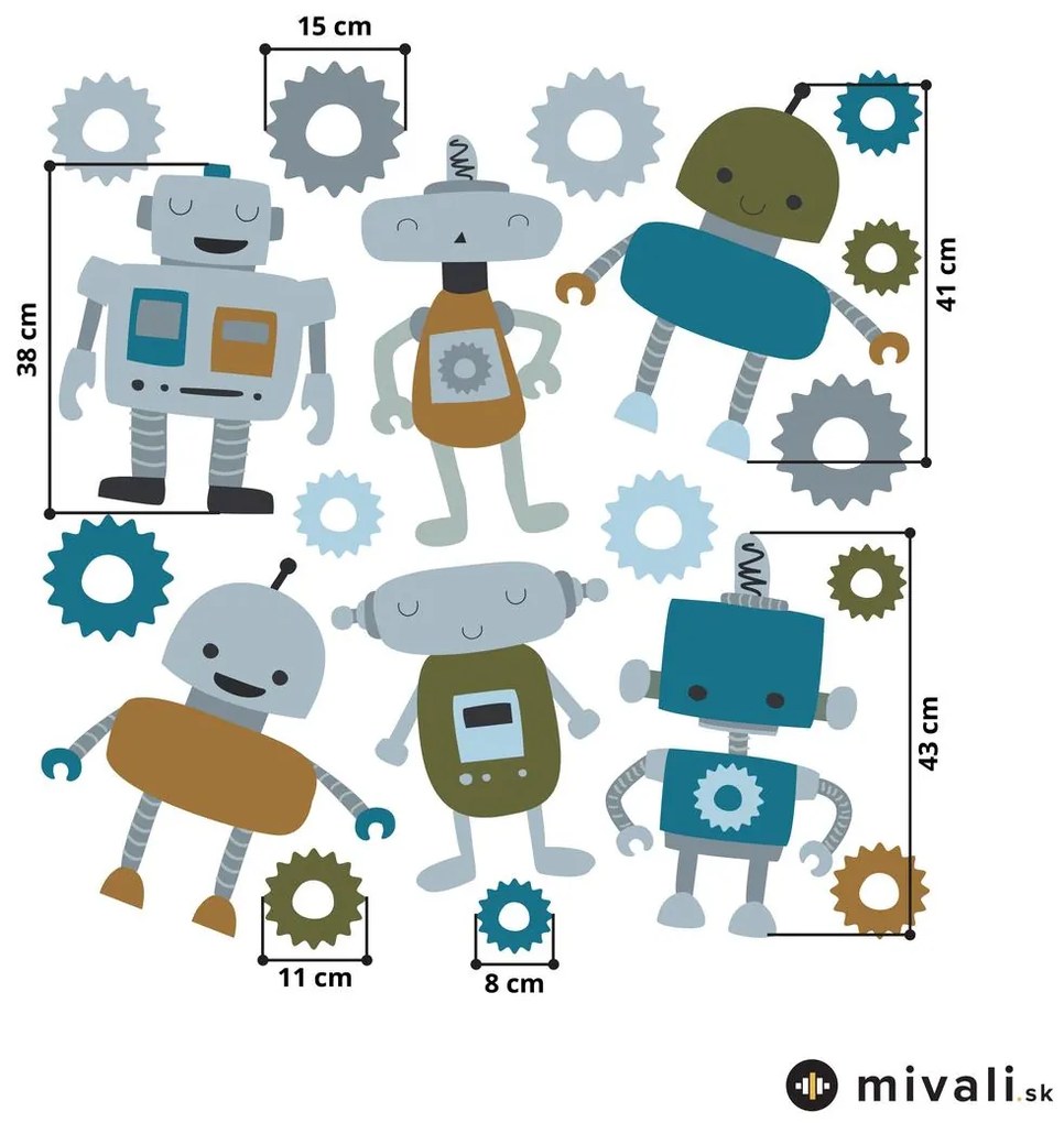 Samolepky na stenu - Roboti I.