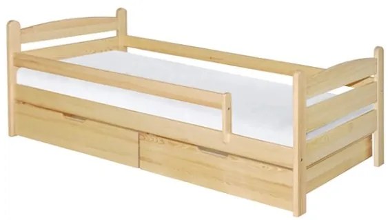 Detská posteľ z MASÍVU borovice 200x90cm SO ŠUPLIKMI - MARY - prírodná borovica