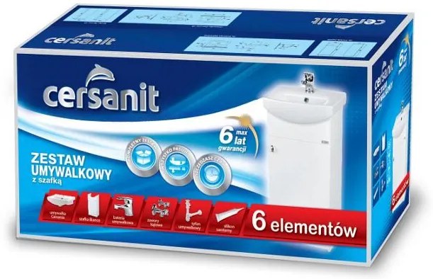 Cersanit Cersania BIANCO sada, umývadlo a skrinka 60cm, biela, S509-041-DSM