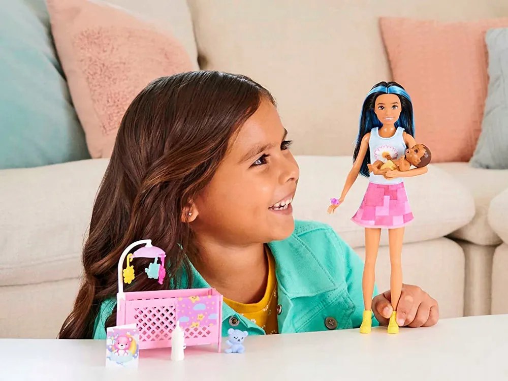 Jokomisiada Bábika Barbie Skipper opatrovateľka – bábätko s doplnkami HJY34