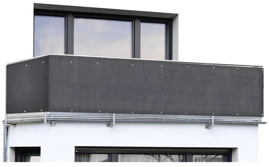 Čierna plastová balkónová zástena 500x85 cm – Maximex