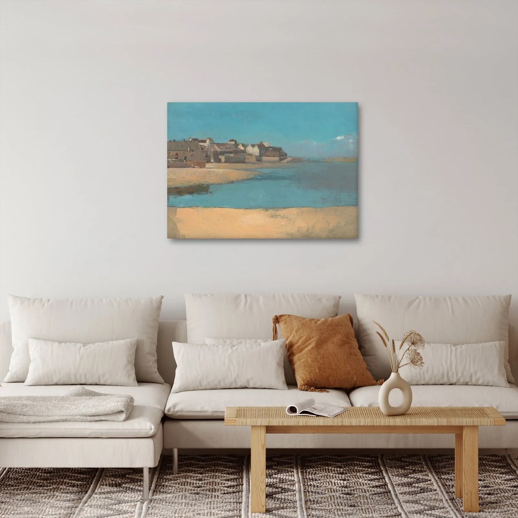 Obraz - Odilon Redon, Village by the Sea in Brittany, reprodukcia (70x50 cm)
