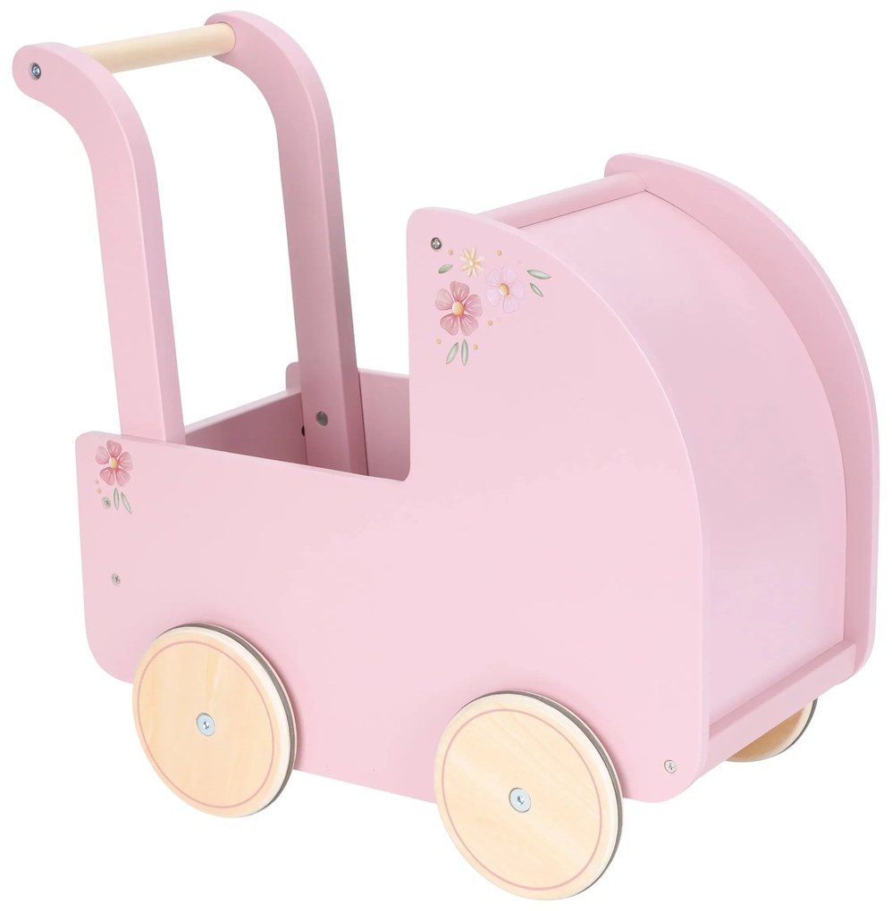 Kočík pre bábiky drevený s perinkou Pink