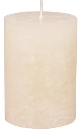 Krémová rustikálna valcová sviečka Macon Variant: Ø: 7cm, V: 20cm, 80hod