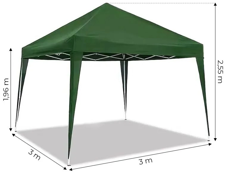 Záhradný altánok, prístrešok, rozkladací 3x3m