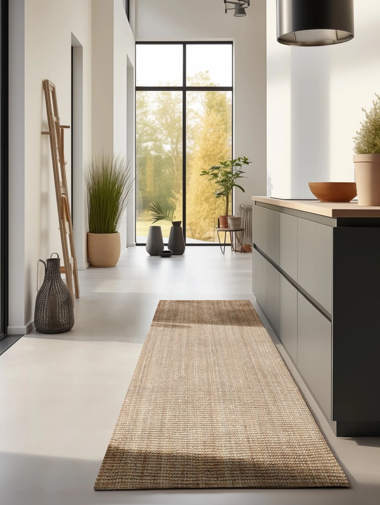 Hanse Home, Behúň Bouclé Jute 105974 Natural Golden, 80x200, béžová, chodba / predsieň