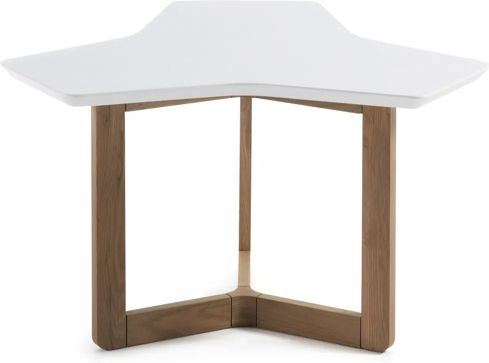 Konferenční stolek LaForma Triangle 76 cm, bílá/dub SC315L05 LaForma
