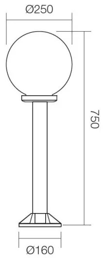 Redo 9780 - Vonkajšia lampa SFERA 1xE27/42W/230V IP44 25x75 cm biela