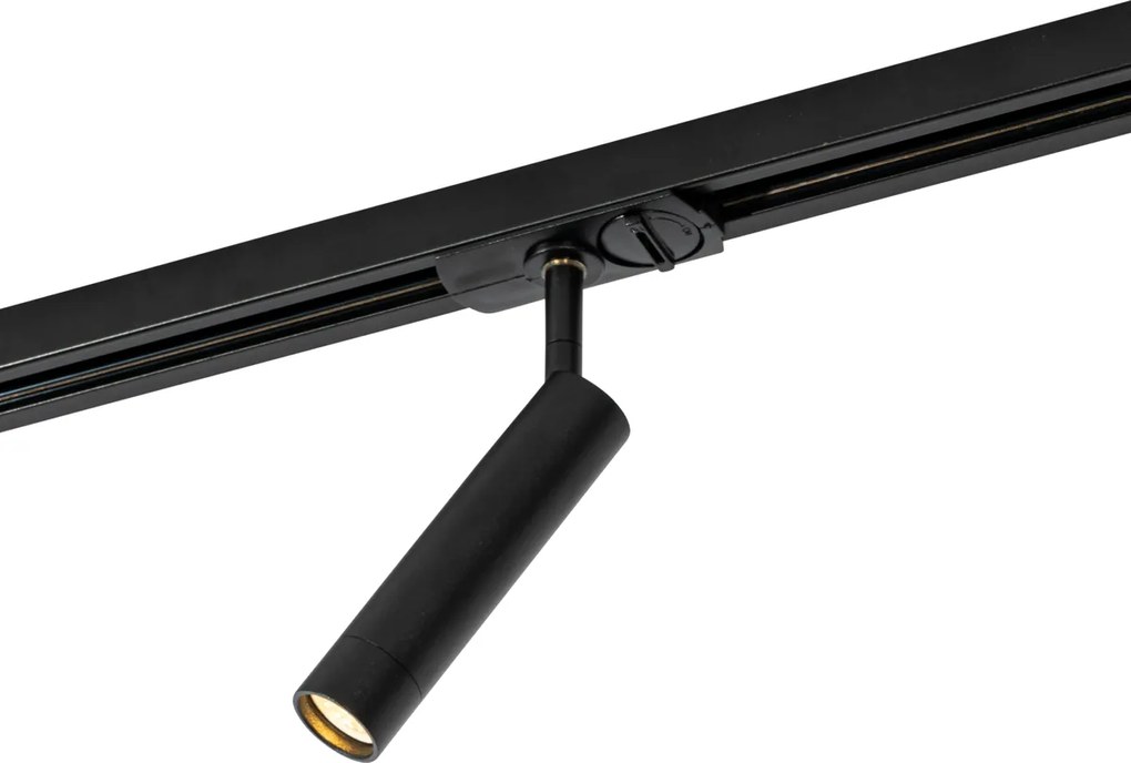 Moderné čierne bodové svetlo pre 1-fázový koľajnicový systém - Iconic Ivy