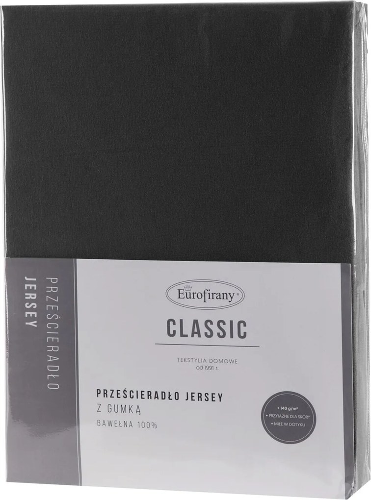 JERSEY PRESTIERADLO JERSEY3 180X200 CM ČIERNE