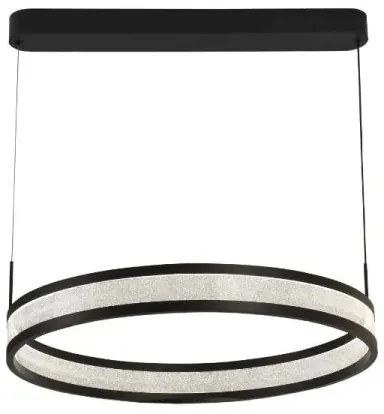 LED Stmievateľný luster na lanku LED/45W/230V čierna + diaľkové ovládanie