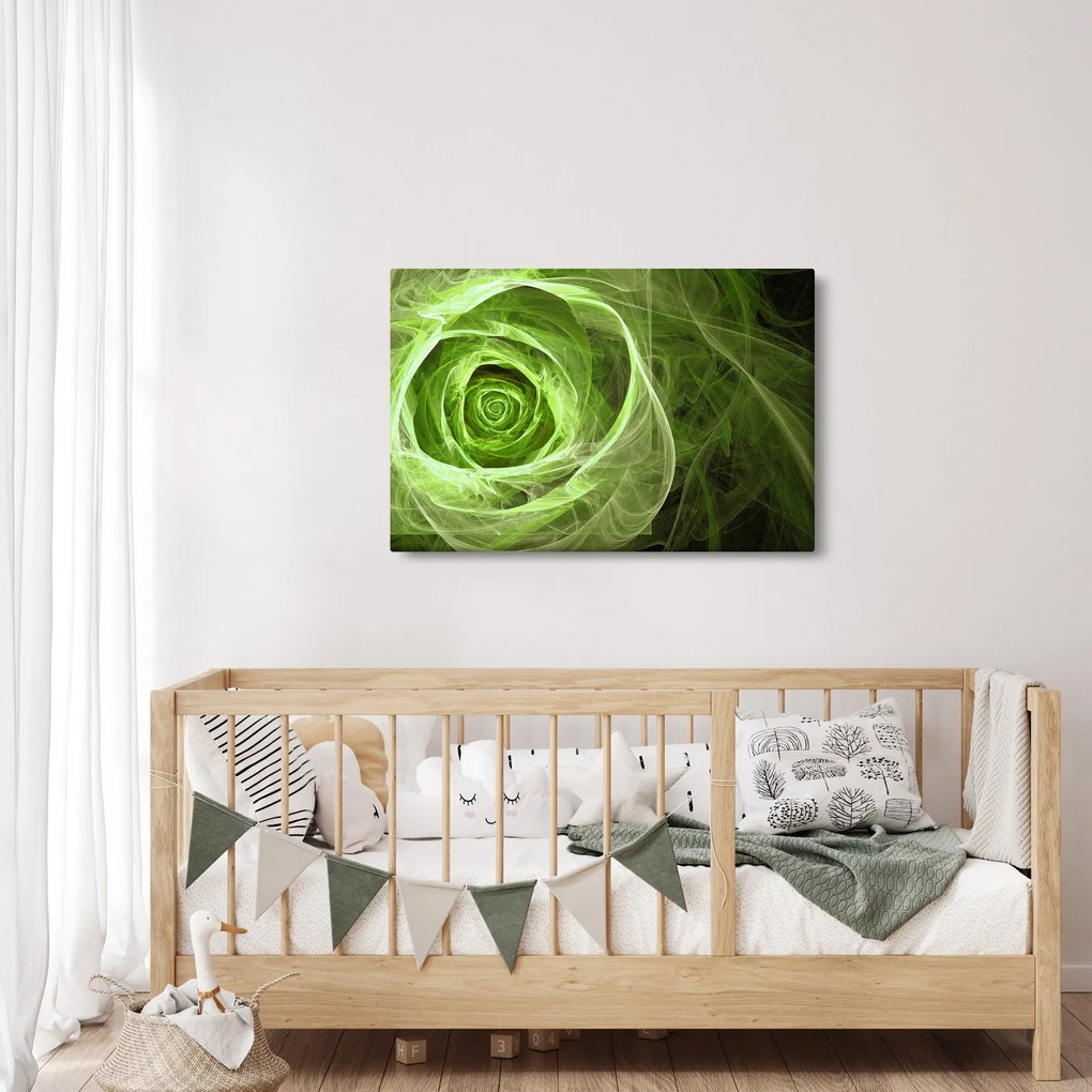 Obraz - Abstraktné ruže zelená (90x60 cm)