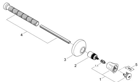 GROHE 19806001 - Horný diel podomietkového ventilu COSTA L 20-200 mm lesklý chróm