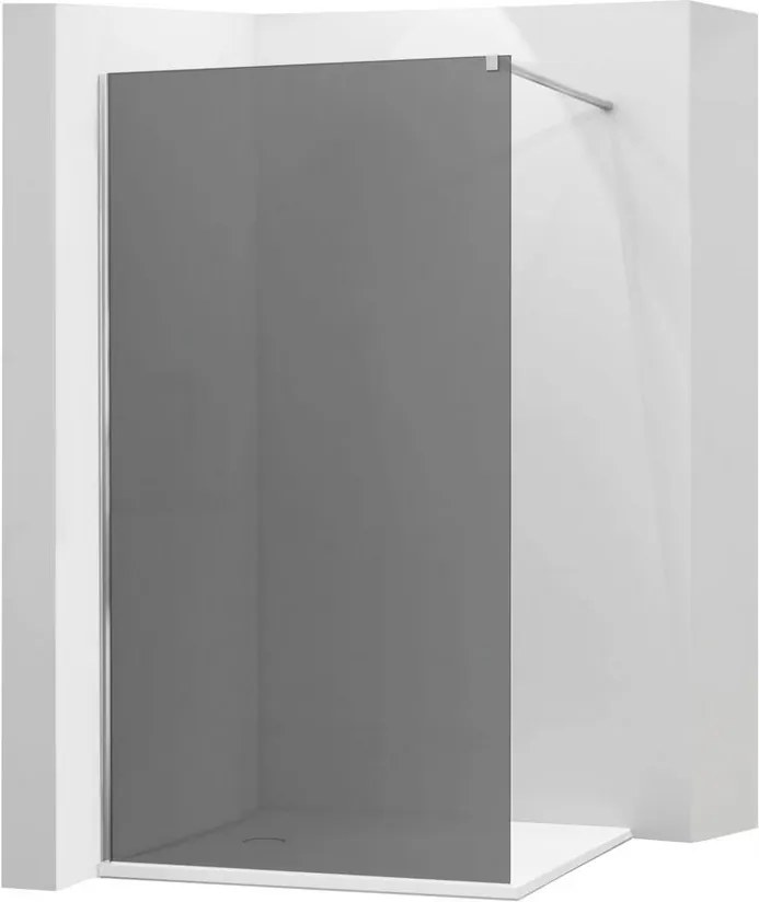 Mexen KIOTO sprchová zástena WALK-IN 8mm, 120x200 cm, sklo šedé (grafit), 800-120-000-00-40
