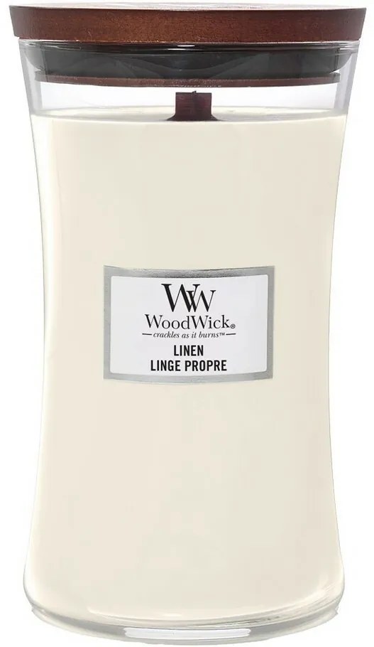 WoodWick vonná sviečka vo veľkej váze Linen, 609 g