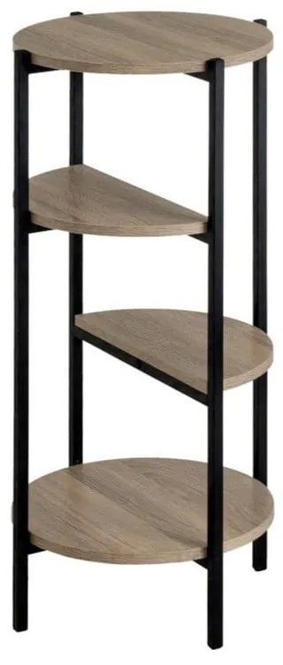 Regál v čierno-prírodnej farbe v dekore duba 40x80 cm – Casa Selección