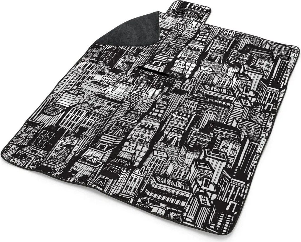 Sablio Plážová deka Kreslené mrakodrapy: 200x140 cm