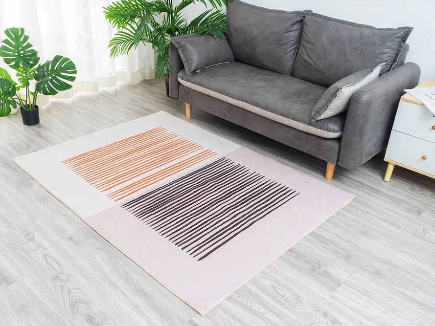 Koberec Dream krémový s horizontálnym vzorom – obdĺžnik Rozmer: 120x170 cm