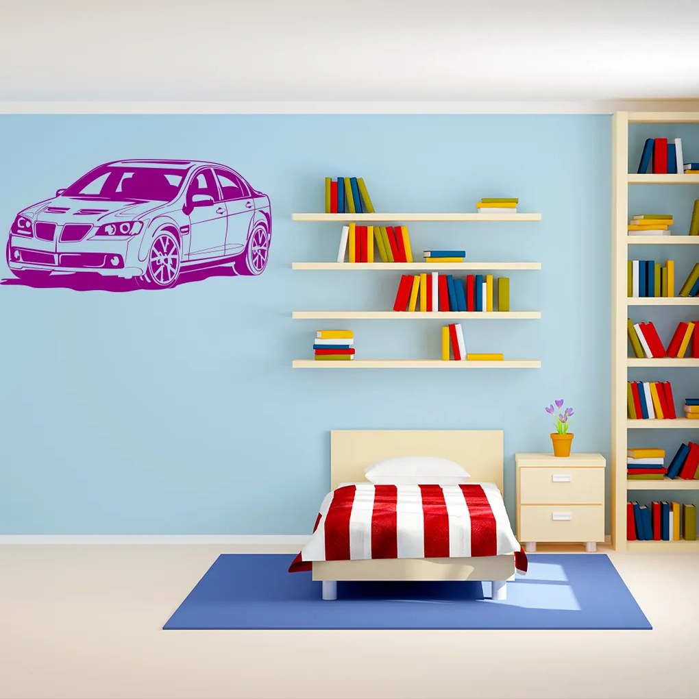 Veselá Stena Samolepka Pretekárske auto Farba: bílá, Veľkosť: 100 x 50 cm