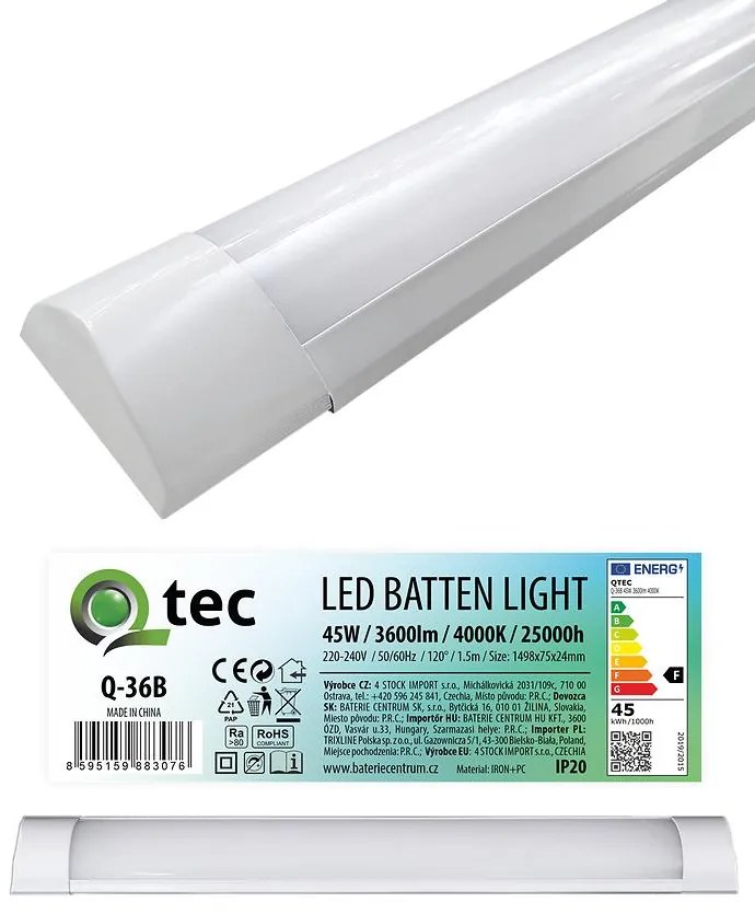 Podlinkové LED svietidlo BATTEN biely 45W Q-36B
