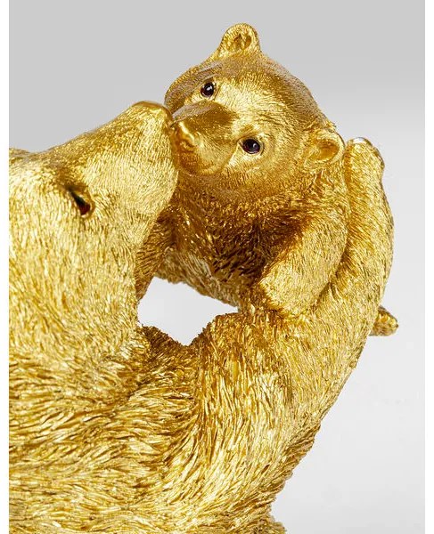 Bear Lucky Mom dekorácia zlatá 27 cm