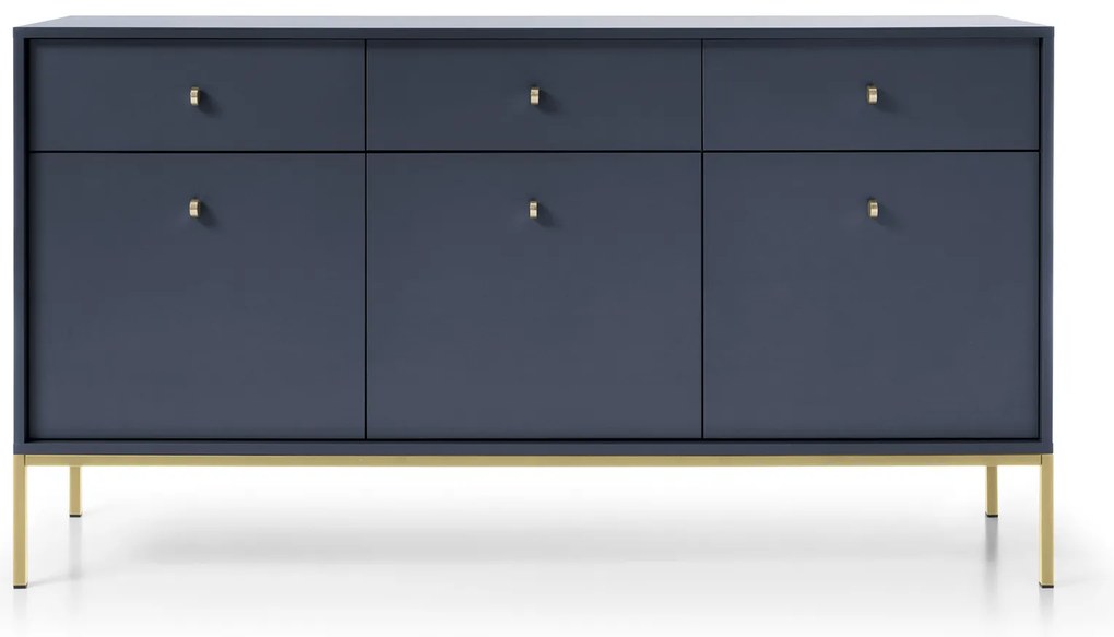 Komoda Mono II 154 cm modrá/zlatá
