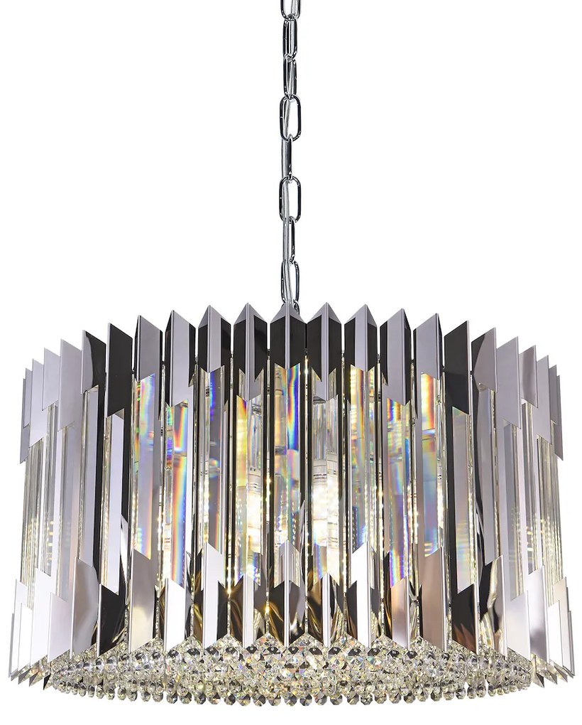 EUlight Luster Ritz, 1x krištáľové/chrómové kovové tienidlo, (fi 54cm), ch