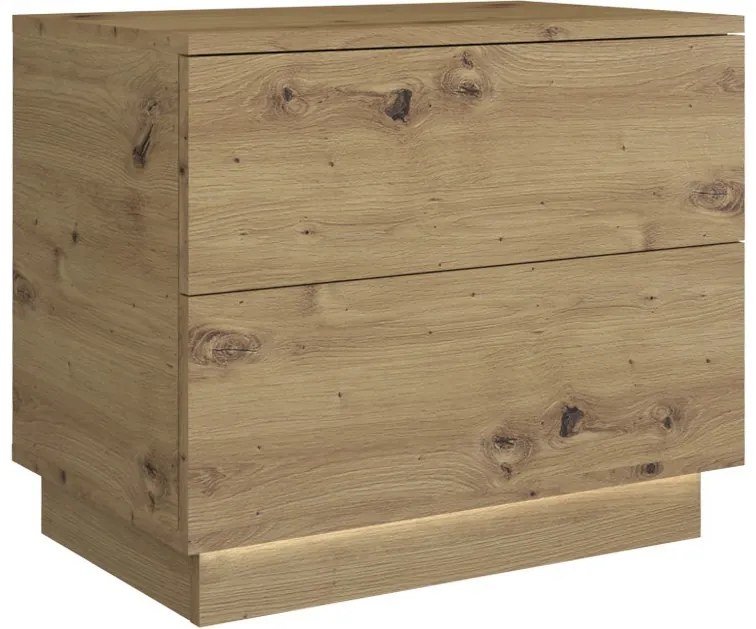 Shoptop Nočný stolík Sela hnedý + LED osvetlenie