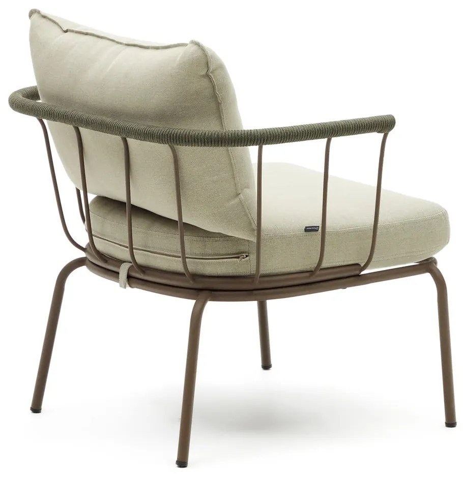 Svetlozelené kovové záhradné kreslo Salguer - Kave Home