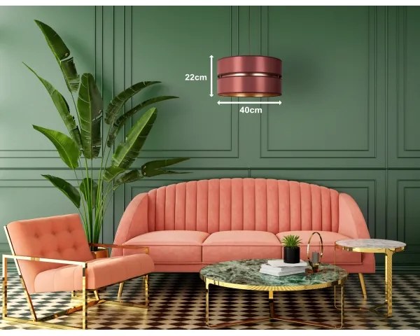 Duolla - Luster na lanku DUO 1xE27/15W/230V pr. 40 cm vínová/zlatá