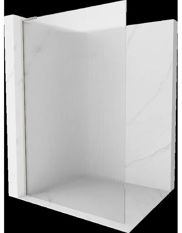 Mexen Kioto L nástenný sprchový panel Walk-in 70 x 200 cm, matný, brúsený nikl - 800-070-103-97-09