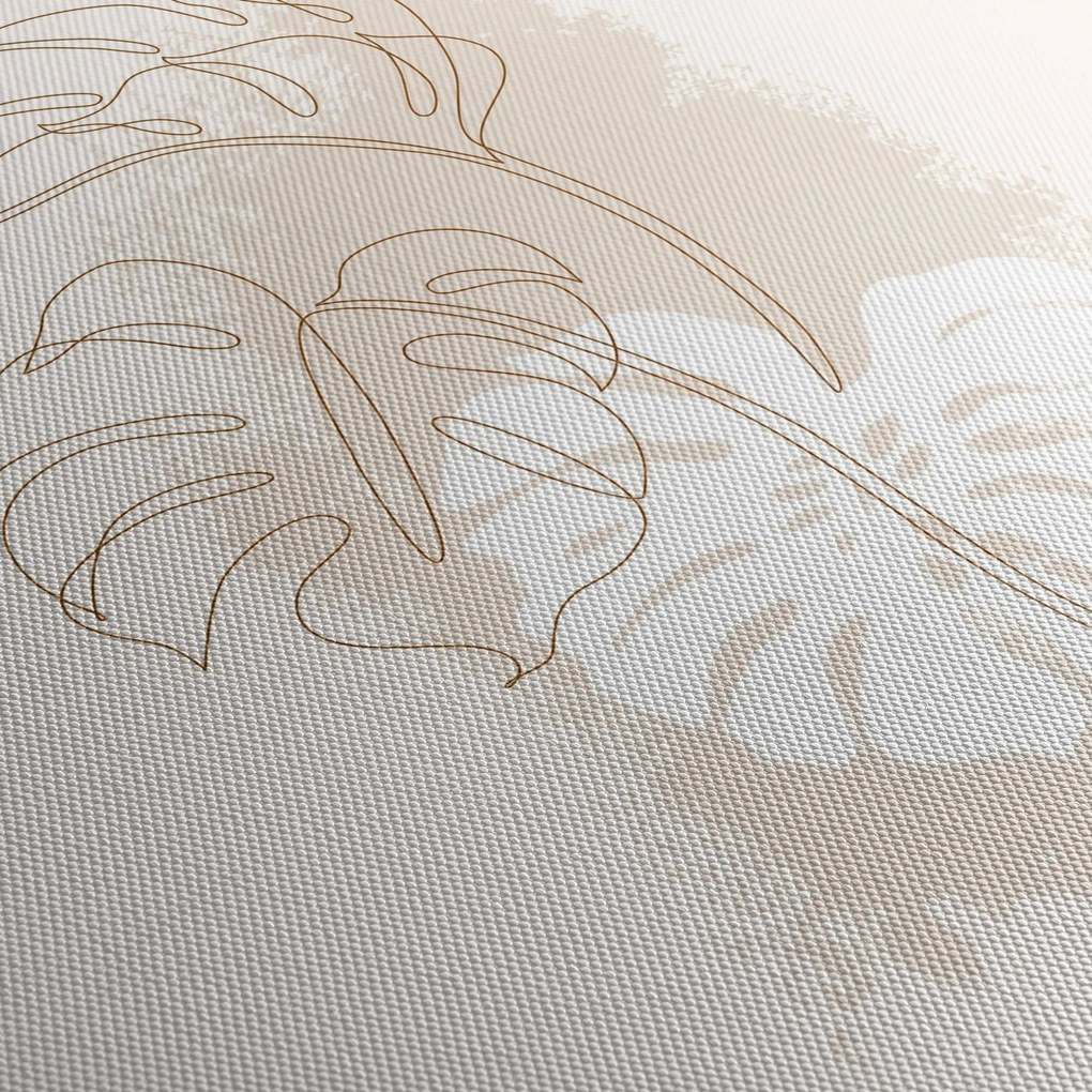 Obraz - Line art monstera N⁰1 (90x60 cm)