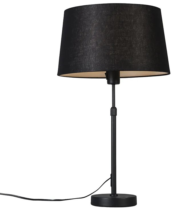 Stolná lampa čierna s tienidlom čiernym 35 cm nastaviteľná - Parte