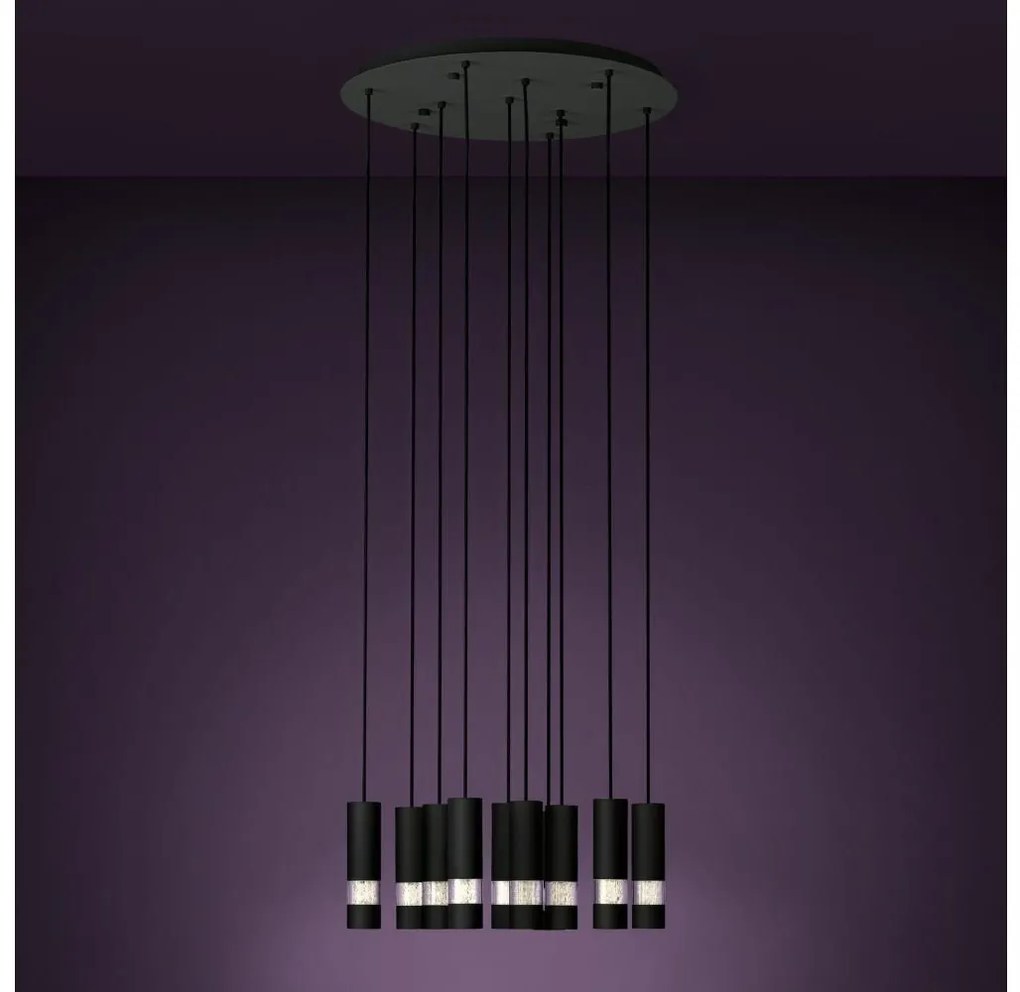 Eglo 39708 - LED Luster na lanku BERNABETA 10xGU10/4,6W/230V čierna