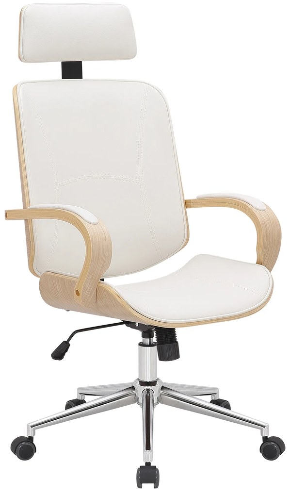 Kancelárska stolička Dayton - drevo natura - Biela