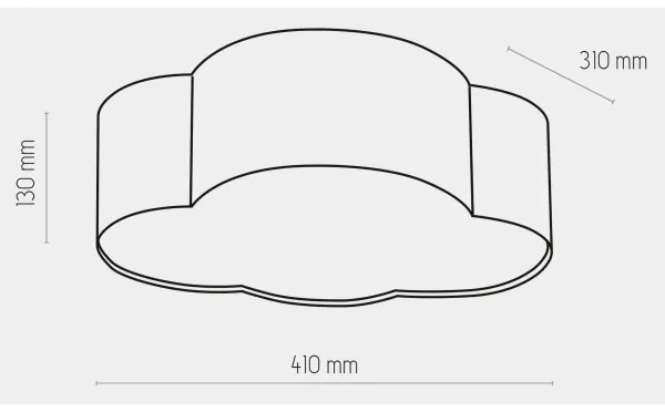 Detské stropné svietidlo CLOUD MINI 2xE27/15W/230V šedá