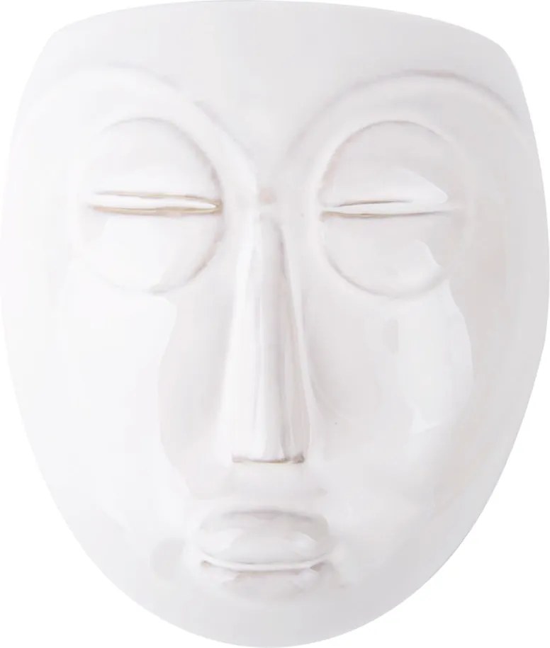 Biely nástenný kvetináč PT LIVING Mask, 16,5 x 17,5 cm