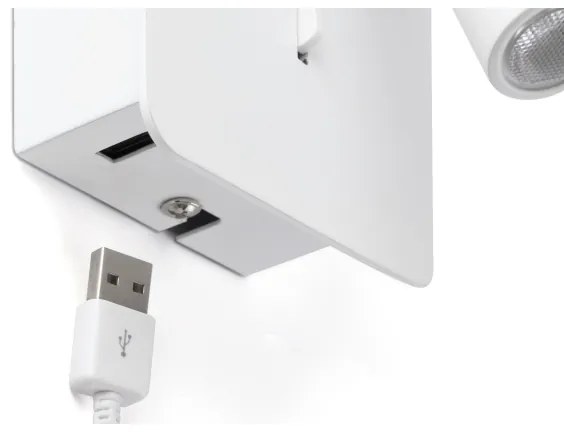 FARO 62117 - LED Nástenné bodové svietidlo SUAU LED/3W/230V USB biela