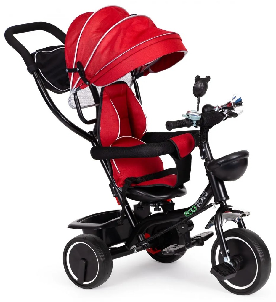 Detská trojkolka - kočík Ecotoys BeBe červená