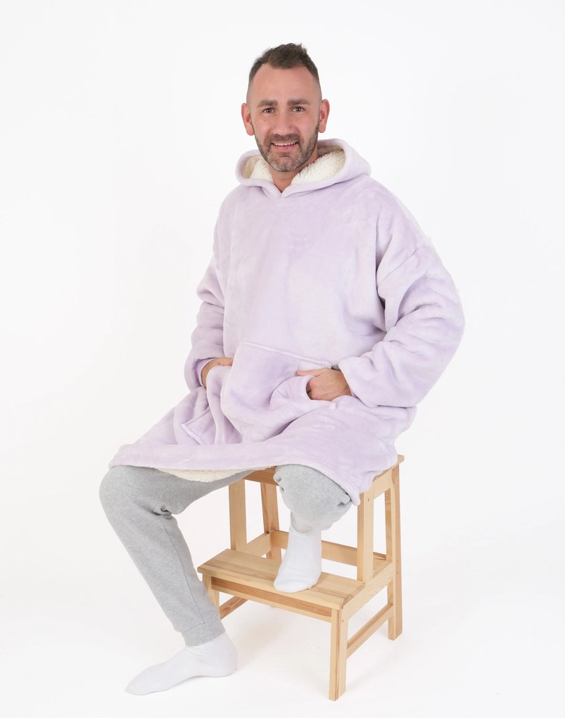 Baránková mikina mikroplyš – Laura lila veľkosť L