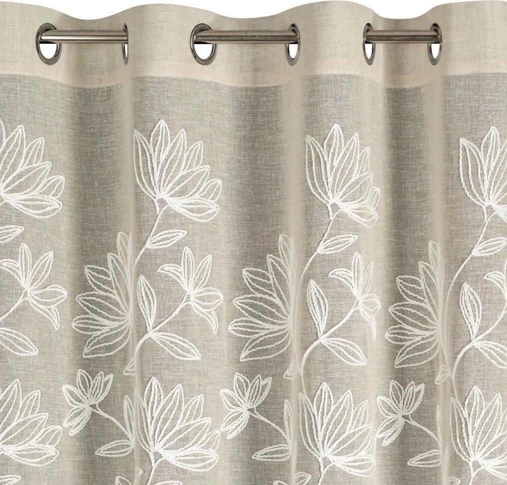 ZÁVES NA KRÚŽKOCH SUZI 140X250 CM KVETY