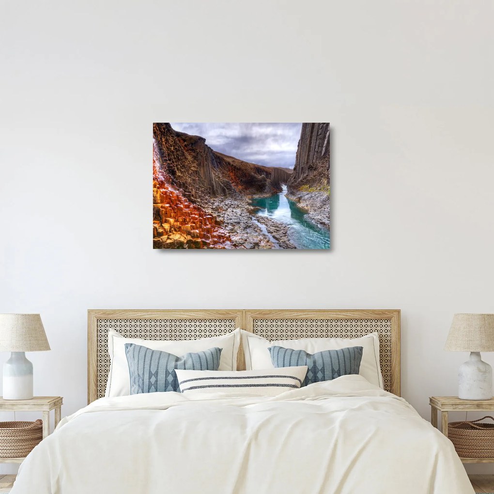 Sklenený obraz - kaňon Studlagil (70x50 cm)