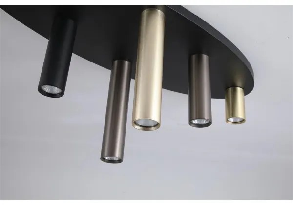 Searchlight 50571-6BK - Stropné svietidlo TUBES 6xGU10/10W/230V 80x30 cm