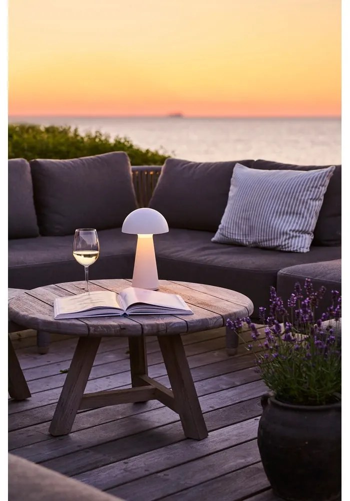 Biela vonkajšia stolová lampa na USB Sam - Sirius