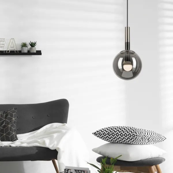 Luster na lanku ROLLO 1xE14/5W/230V matný chróm/dymová