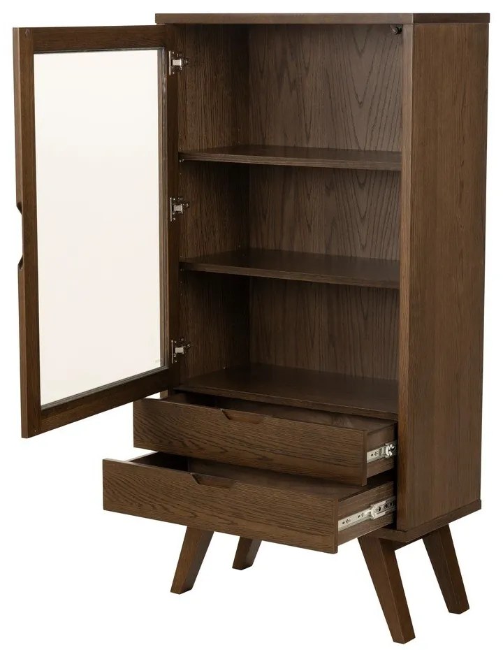 Hnedá vitrína v dekore duba 72x145x36 cm A-Line – Actona
