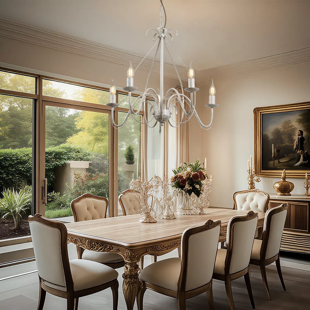 Klasický luster krémový s 5 svetlami - Giuseppe